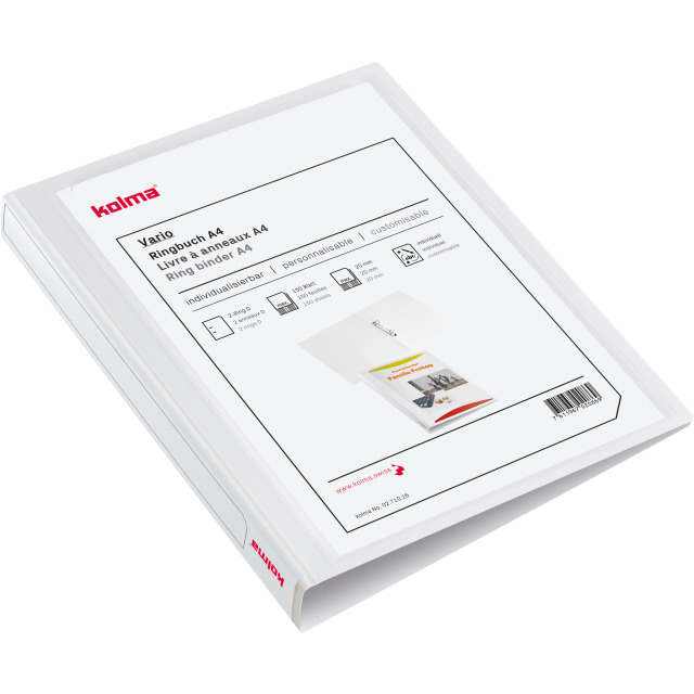 Ring binder Vario light A4 2 Rings fill height 2 cm white