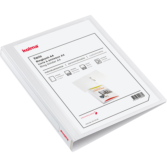 Ring binder Vario light A4 2 Rings fill height 3 cm white