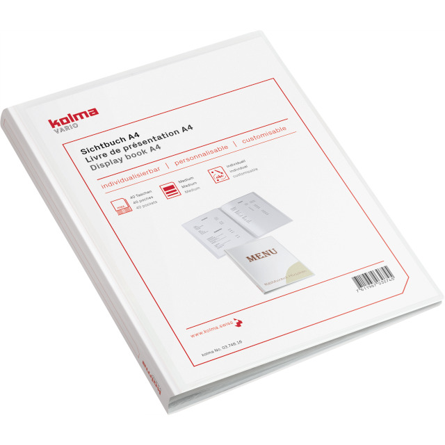 Clear book Vario A4 with 40 pockets white