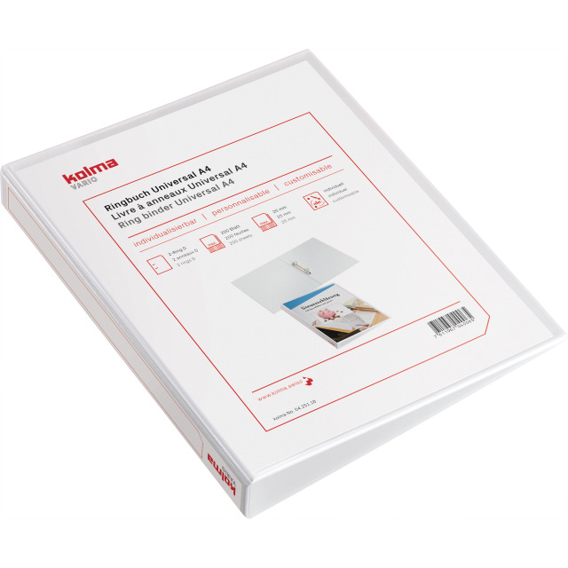 Ring binder Vario A4 2 Rings fill height 2.5 cm white