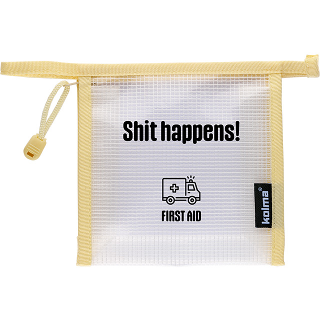 Poche avec fermeture à glissière Mesh Bag crème ”first aid”