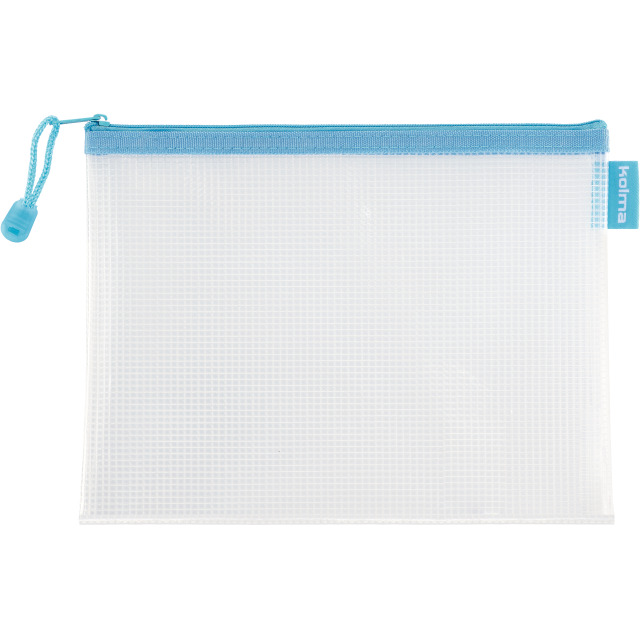 Poche avec fermeture à glissière Mesh Bag A5 turquoise