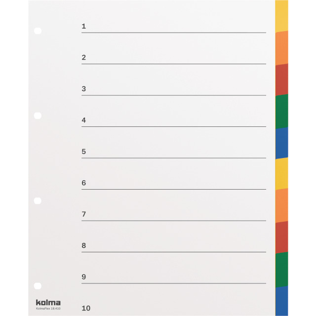 Répertoire A4 XL strong en blanc 10-compartiments multicolore