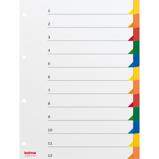 Index A4 superstrong blank 12 parts multicoloured