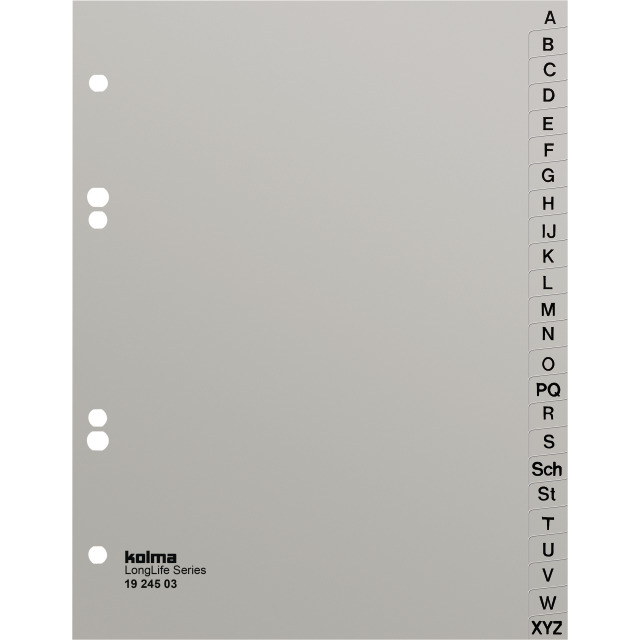 Index A5 portrait superstrong A-Z grey