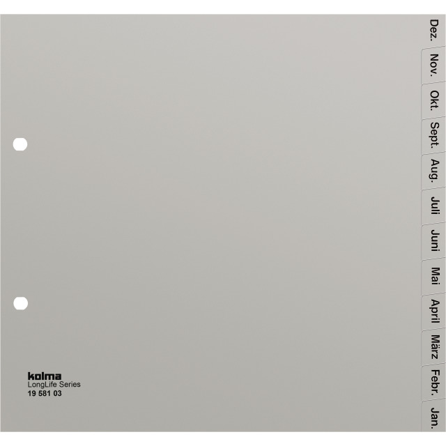 Répertoire A4 partiellement couvrant Dez-Jan (de) gris