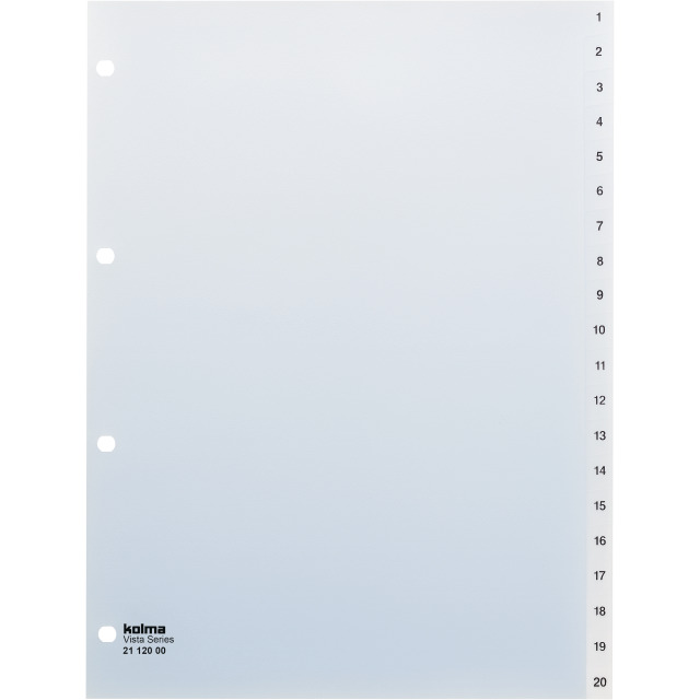 Index A4 Vista 1-20 transparent