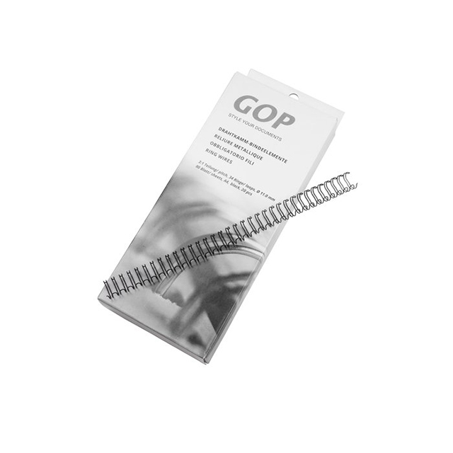 GOP Drahtkamm-Bindeelement 3:1 A4 11mm 34 Schlaufen 20 Stück