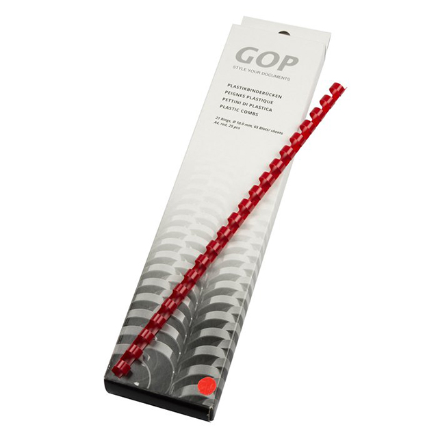 GOP Plastikbinderücken A4 10 mm 21 Ringe rund