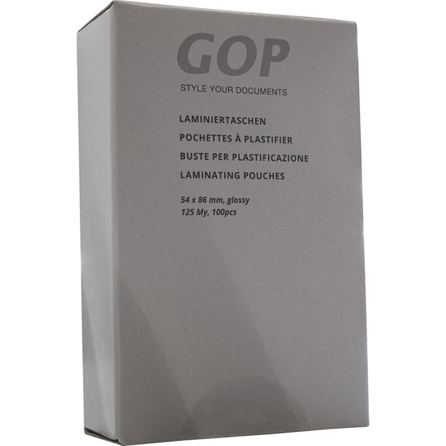 GOP Laminating pouches for credit cards 125 my glossy 54 x 86 mm 1 box à 100 pcs
