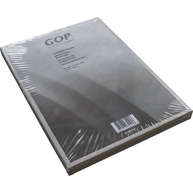 GOP Laminating pouches  A3 125 my matte 303 x 426 mm  1 box à 100 pcs